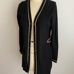 Black Sweater Trimmed with Gold
